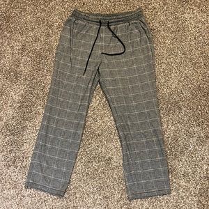 gray plaid pants